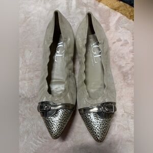AGL Taupe and Metallic Loafers